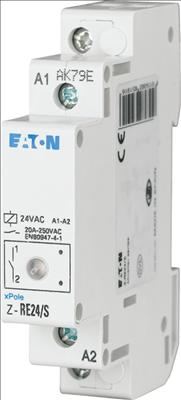 Eaton Installationsrelais, 24VAC/50Hz, 1S+1Ö, 265198