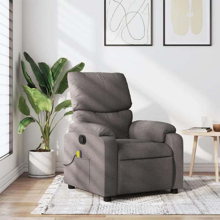 Actual product image VidaXL Massage chair taupe fabric,Colour: Taupe,Material: Fabric (100