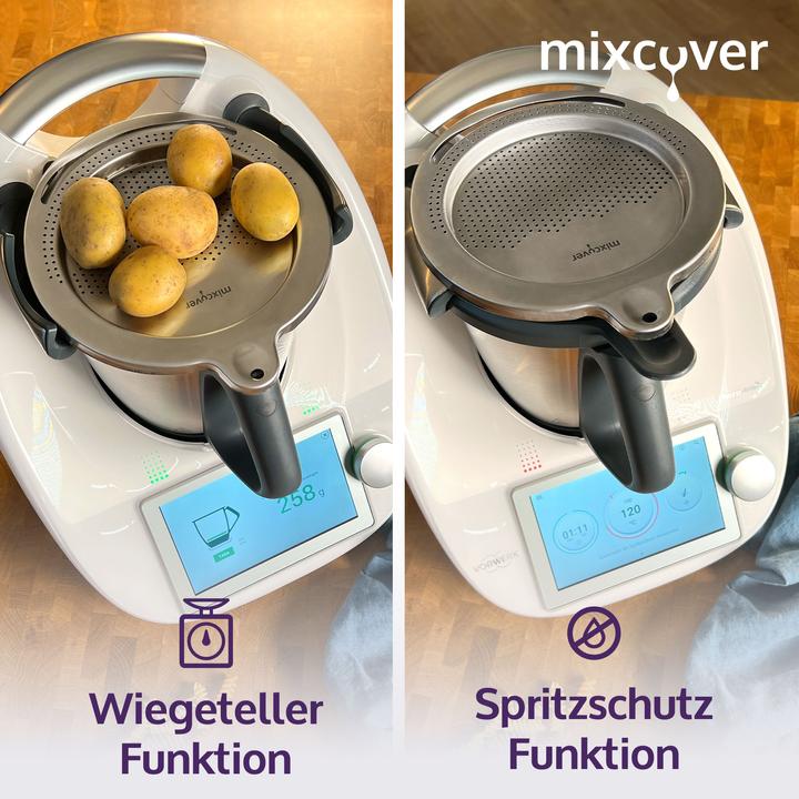 Immagine prodotto Mixcover Filtro in acciaio inox per il versamento del piatto di pesatura e paraspruzzi per Thermomix TM6 e