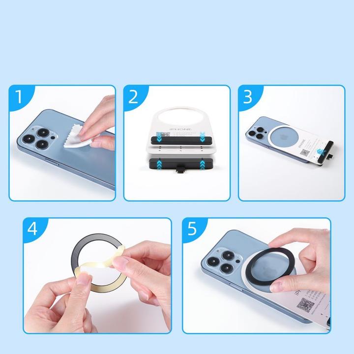 Actual product image Joyroom set of metal magnetic rings for smartphone 2 pcs pink (JR-Mag-M3)