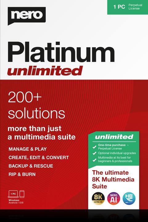 Produktbild Nero Platinum Unlimited (1 User, 1 Geräte/User, unbegrenzt)