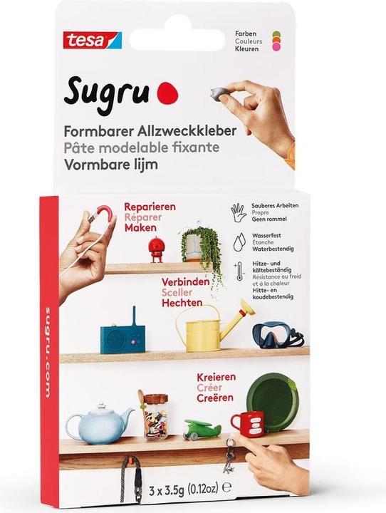 Immagine prodotto Sugru by tesa Sugru 3x adesivo modellabile per tutti gli usi, versatile mastice adesivo per decorare, incollare e (10.50 g)