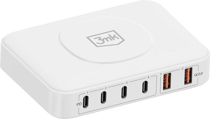 Actual product image 3MK Hyper Charger PowerMax 100W 4xUSB-C + 2xUSB-A stacja ładująca z ład. indukcyjną QC+PD (100 W)
