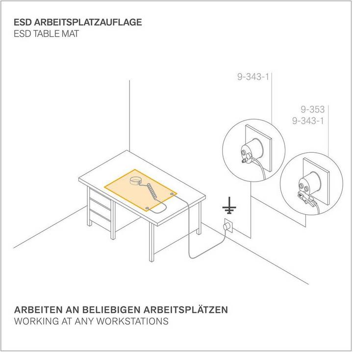 Produktbild Bernstein ESD Erdungsmatte 900x610x1.5mm (Statikschutz)