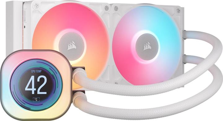 Actual product image Corsair iCUE LINK TITAN 240 RX LCD White AIO, 240mm Radiator, Liquid CPU Cooler