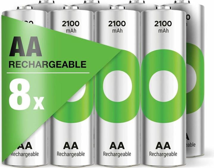 GP Batteries Rechargeur de batterie (8 pcs, AA, 2100 mAh)