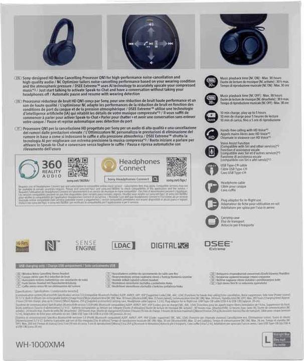 Produktbild Sony WH-1000XM4 (ANC, 30 h, Kabelgebunden, Kabellos)