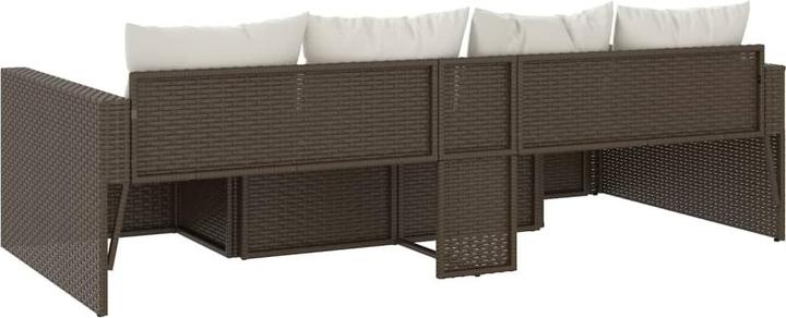 Actual product image VidaXL 2-tlg. Garten-Lounge-Set mit Kissen Braun Poly Rattan