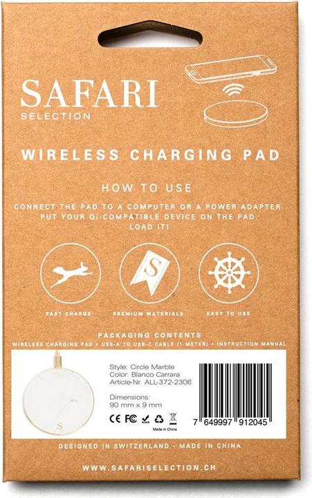 Actual product image Safari Selection Charging station CIRCLE MARBLE white/small patterned (10 W)