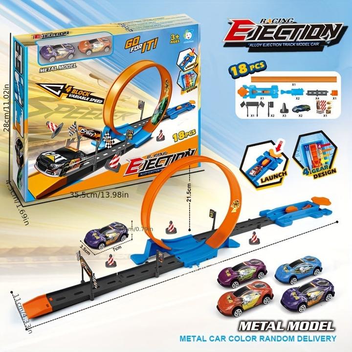 Actual product image Activity Board 360° rotating race track rollercoaster set, children's high-speed car racing, car track sets