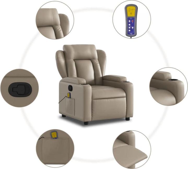 Actual product image VidaXL Massage chair cappuccino-brown imitation leather, colour