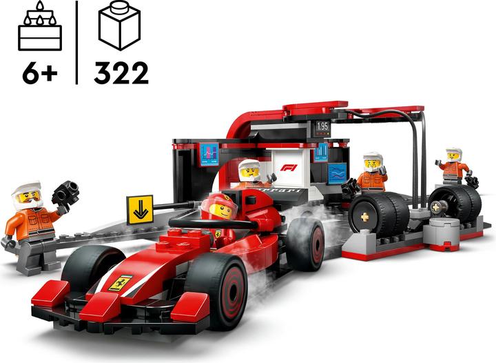 Produktbild LEGO F1 Boxenstopp mit Boxencrew und Ferrari Flitzer (60443, LEGO City)