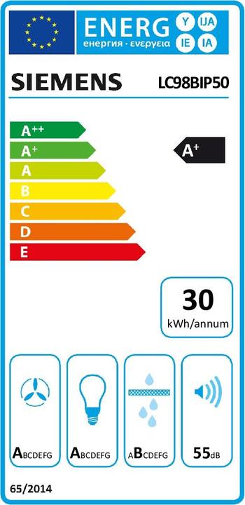 Energie-Label Siemens LC98BIP50 (Wandhaube)