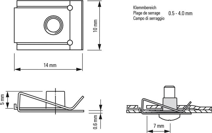 Produktbild Werkstarck Blechmuttern mit metrischem Gewinde (M4)