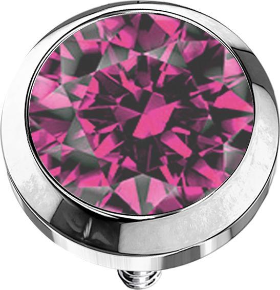Produktbild Star Piercing Dermal Anchor silber mit Kristall pink (Chirurgenstahl 316L, ohne Messing)