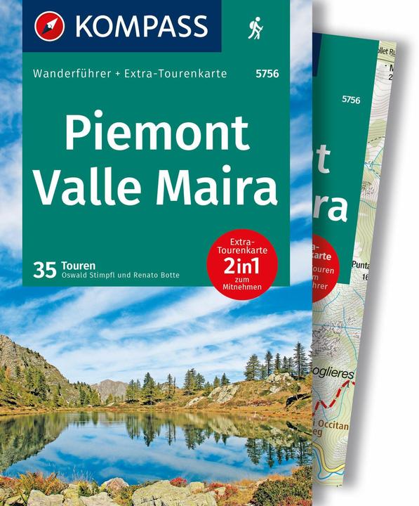 Image du produit Guide de randonnée Piémont, Vallée Maira, 35 itinéraires avec carte touristique supplémentaire