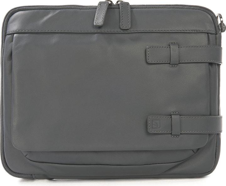 Actual product image Tucano Tema Cross-Body, leather tablet case for iPad mini, tablets up to 8 inches, dark grey