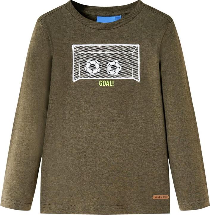 Actual product image VidaXL Children's long-sleeved shirt Khaki Melange 140,Material: 80 (140)