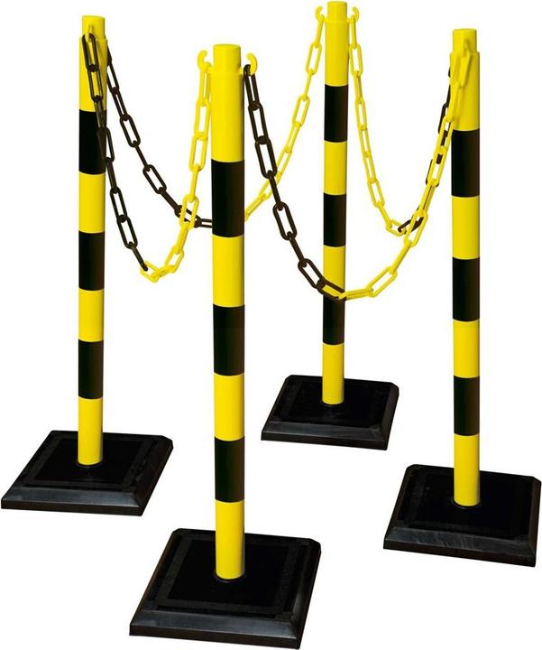 Moravia GUARDA-PLUS chain stand set yellow-black Consisting of: 4 stands, 12.5 m chain