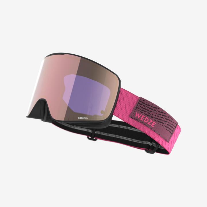 Actual product image Wedze Ski goggles adult/children fair weather goggles interchangeable - G900 C HD pink