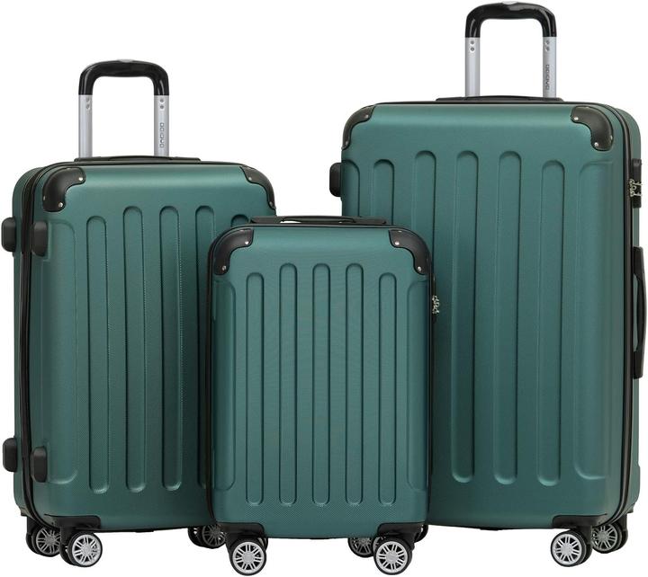 Actual product image Beibye Twin Wheels 3pcs Travel Case Dark Green (M (50 - 90l), L (90 - 115l), XL (from 140l))