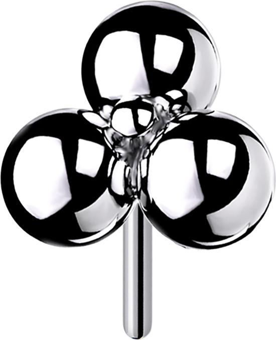 Immagine prodotto Star Piercing Threadless argento tre palline (senza ottone, Titanio G23)