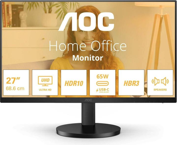 Image du produit AOC U27B3CF - Moniteur UHD 27 pouces, haut-parleur (3840 x 2160 pixels, 27")