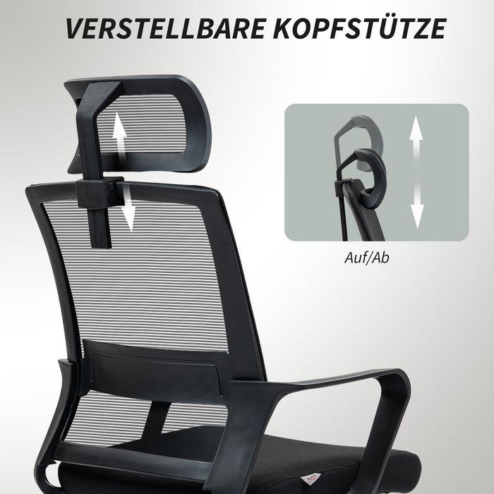 Produktbild Swisshandel24 Bürostuhl Ergonomischer Schreibtischstuhl mit Armlehne, Verstellbar Kopfstütze