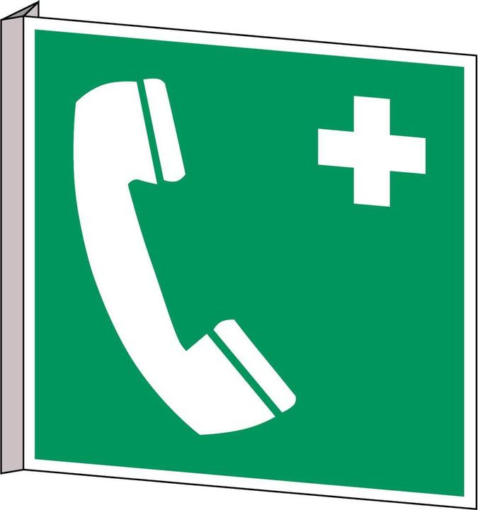 Image du produit Brady Plaque de sécurité ISO - téléphone d'urgence