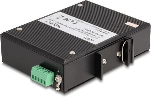 Image du produit Delock Switch industriel Gigabit Ethernet 4 ports RJ45 2 ports SFP pour rail DIN (6 Ports)