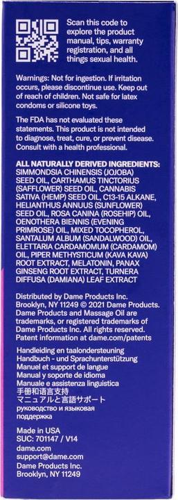 Produktbild Dame Products Sex Oil 60 ml (60 ml)