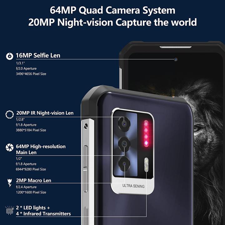 Image du produit Oukitel WP17 (128 Go, Noir, 6.78", 64 Mpx)
