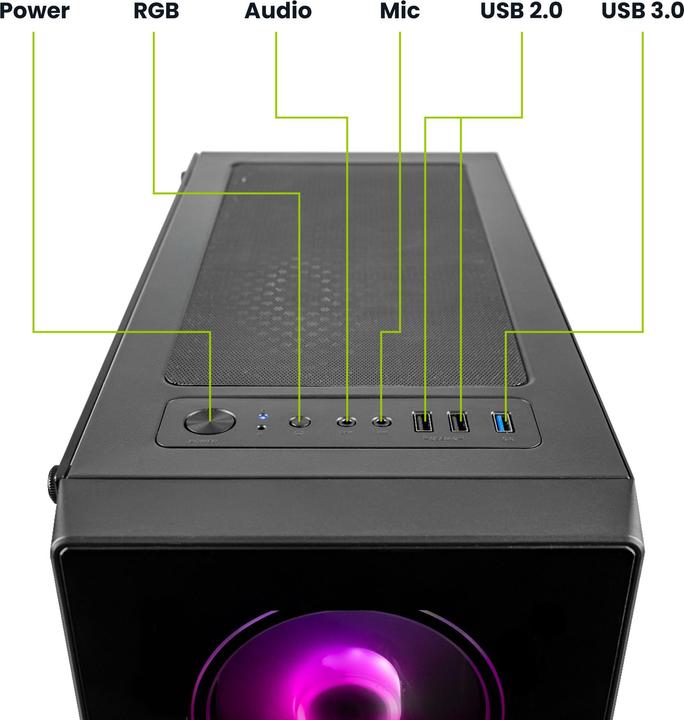 Actual product image Megaport PC Intel Core i5-13400F - GeForce RTX4060Ti - 518-EN (Intel Core i5-13400F, 16 GB, 1000 GB, GeForce RTX 4060 Ti)