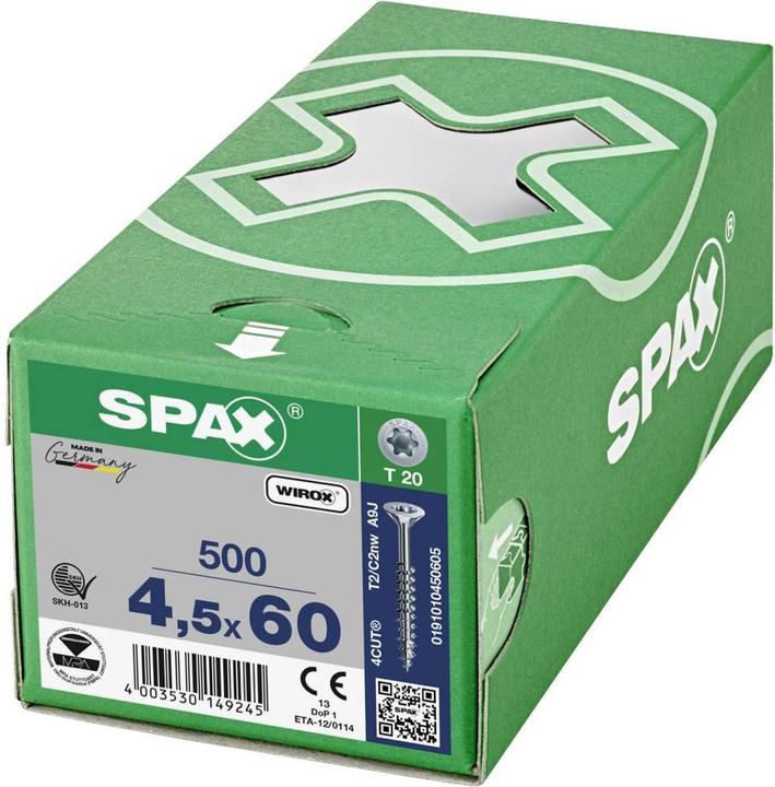 Produktbild Spax Spanplattenschrauben SK T20 4,5x60 mm (500 Schrauben pro Stück)