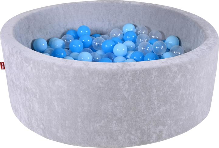 Actual product image Knorrtoys Ball pool soft - "Grey" - 300 balls soft blue/blue/transparent