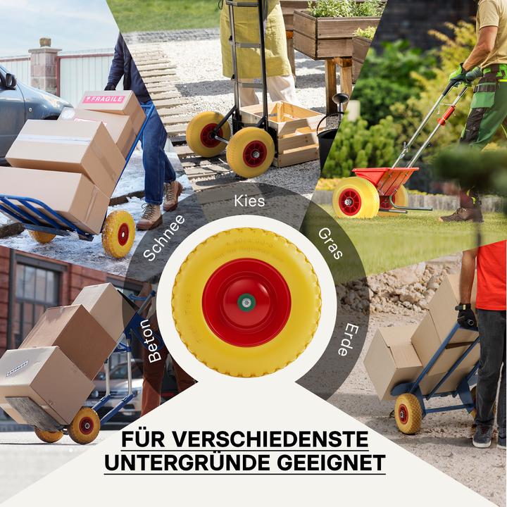 Produktbild Wiltec Schubkarren PU Rad 4.00-8 160kg Vollgummi Polyurethan Reifen pannensicher