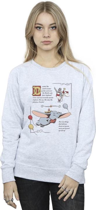 Actual product image Disney Womens/Ladies Dumbo Story Book Page Sweatshirt (M)