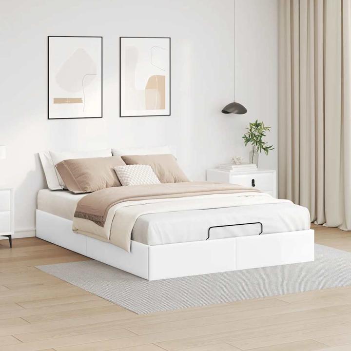 Actual product image VidaXL Ottoman bed without mattress white 140x200 cm faux leather (140 x 200)