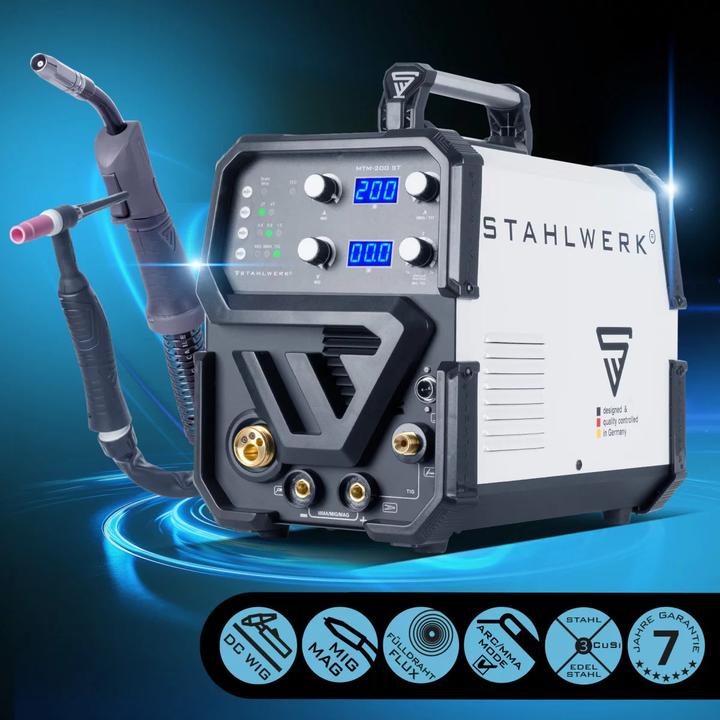 Actual product image Stahlwerk Combination welding machine MTM-200 ST 3-in-1 with 200 A synergic wire feed