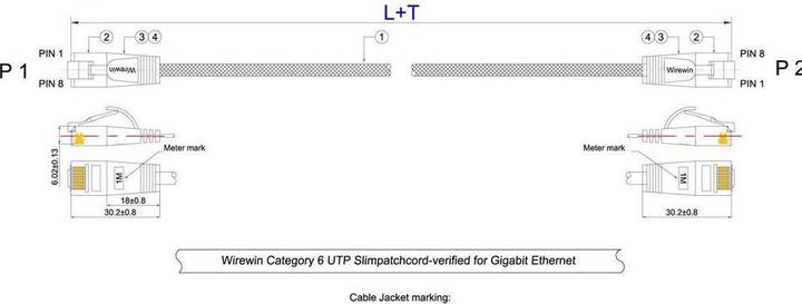 Actual product image Wirewin Network cable with nylon jacket (UTP, CAT6, 3 m)