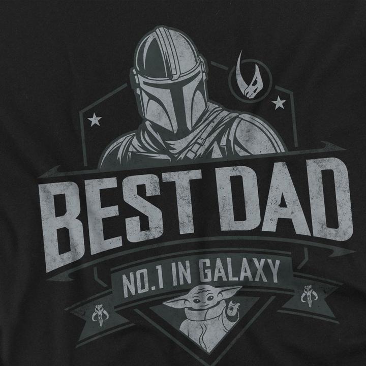 Actual product image Star Wars Unisex Adult Best Dad : The Mandalorian Fathers Day T-Shirt (S)