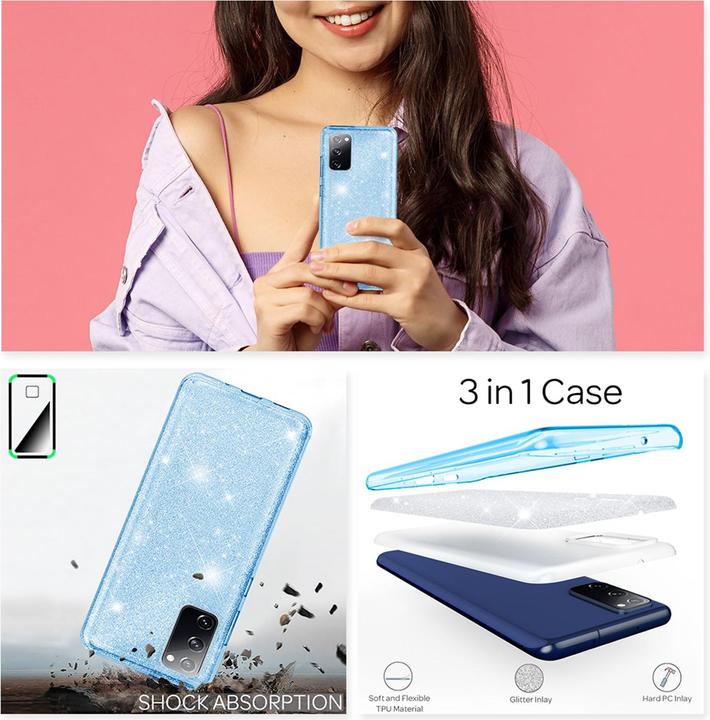 Actual product image Nalia Glitter cover (Samsung Galaxy S20 FE)