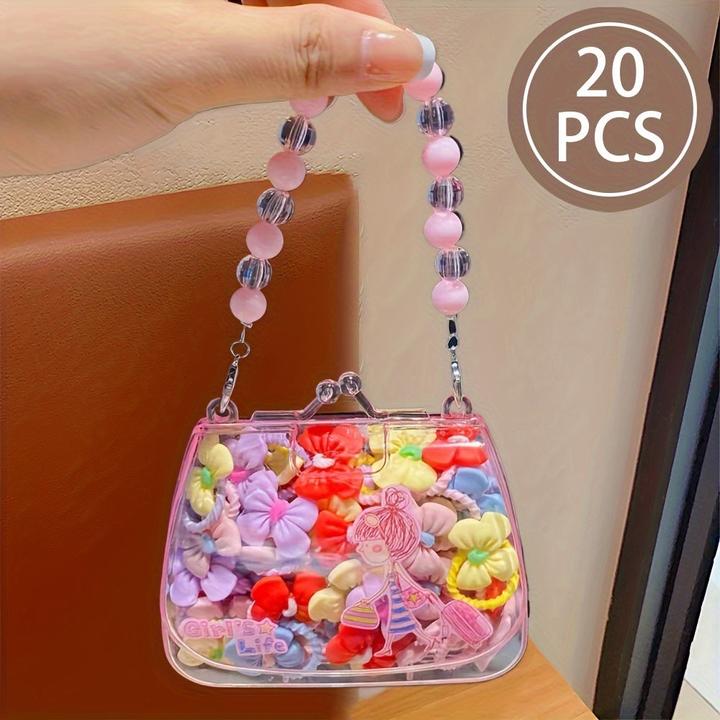 Image du produit Activity Board 20Pcs Sweet Style Harz Haargummis Set für Jugendliche, gemischte Farbe Pflanze Muster, sortierte