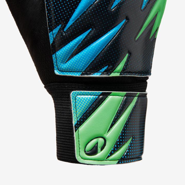 Actual product image Kipsta Kids' resistant gloves First Blue/green (2)