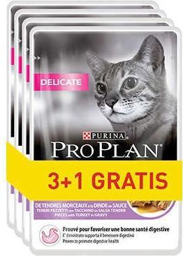 Produktbild Purina Pro Plan Delicate Turkey - Nassfutter für Katzen - 85g 3+1 (Adult, 340 g)