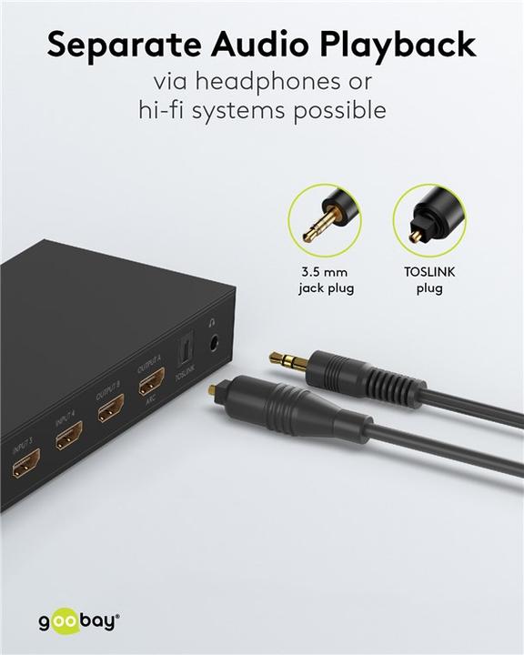 Produktbild Goobay HDMI-Matrix-Schalter 4 auf 2 4K @ 30 Hz