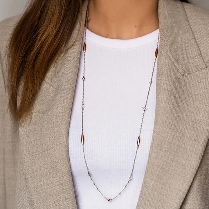 Image du produit Ti Sento Milano Collier étoile avec zirconium bicolore doré à l'or rose 3941ZR/90 (Argent sterling 925, 90 cm)