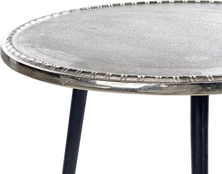 Produktbild Beliani Beistelltisch silber / schwarz rund ⌀ 43 cm TELFER