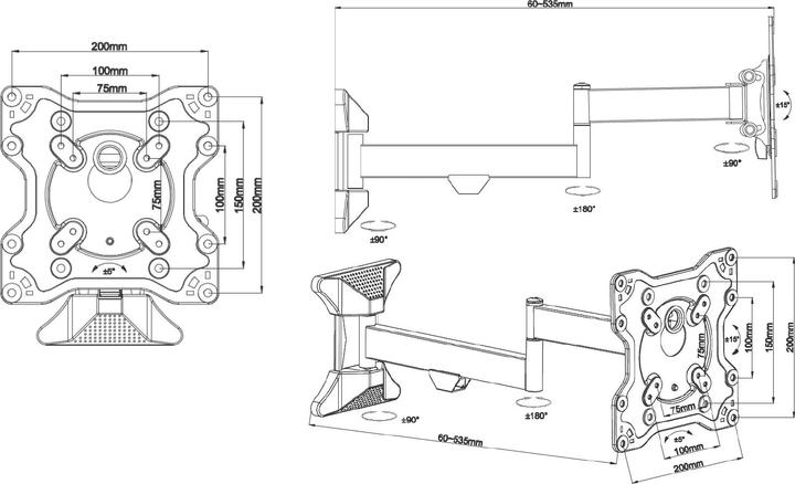 Actual product image Vivanco BFMO 8120 (Wall, 43", 25 kg)