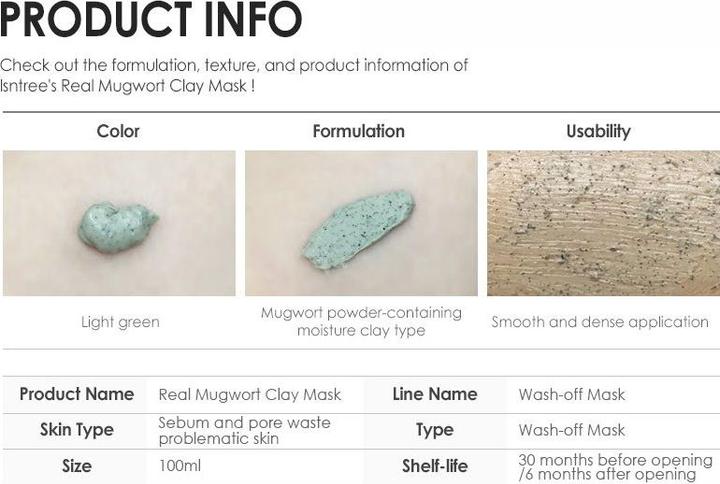 Produktbild Isntree Real Mugwort Clay Mask (100 ml)